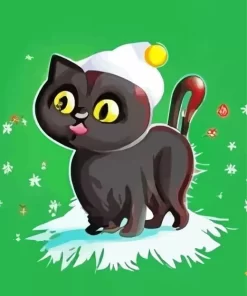 Christmas Black Cat Diamond Painting