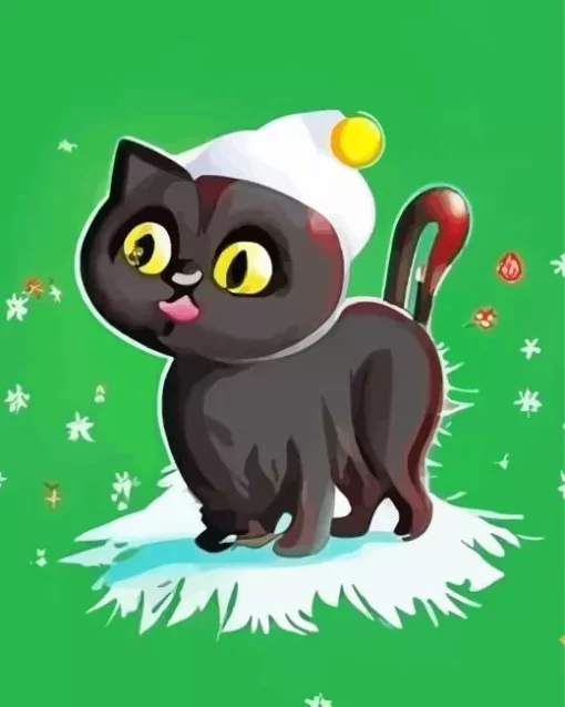 Christmas Black Cat Diamond Painting