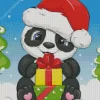 Christmas Panda In Snow Diamond Painting