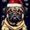 Christmas Pug Diamond Painting