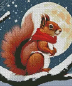 Christmas Squirrel Diamond Painting