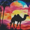 Colorful Camel Silhouette Diamond Painting