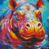 Colorful Hippo Diamond Painting