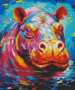 Colorful Hippo Diamond Painting