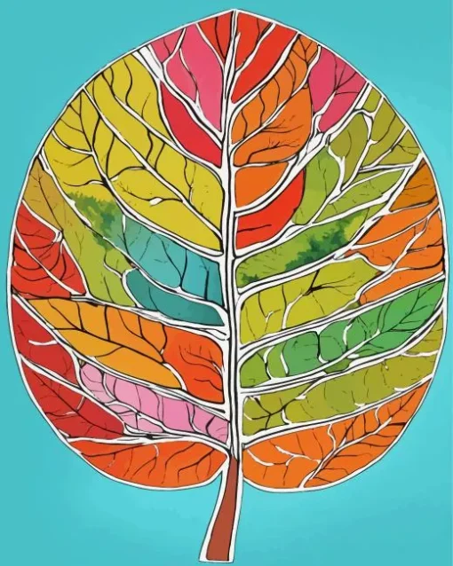 Colorful Monstera Leaf Diamond Painting