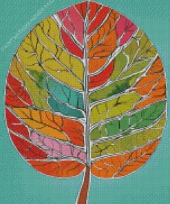 Colorful Monstera Leaf Diamond Painting