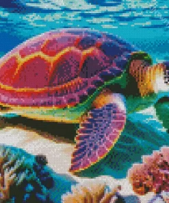 Colorful Sea Turtle Diamond Painting