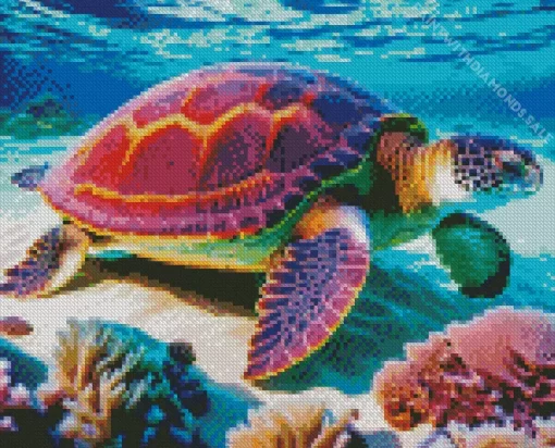 Colorful Sea Turtle Diamond Painting