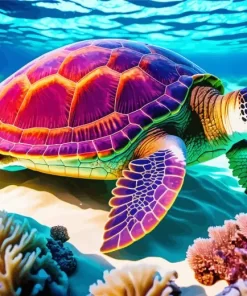 Colorful Sea Turtle Diamond Painting