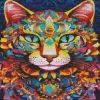 Colorful Abstract Cat Diamond Painting