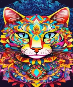 Colorful Abstract Cat Diamond Painting