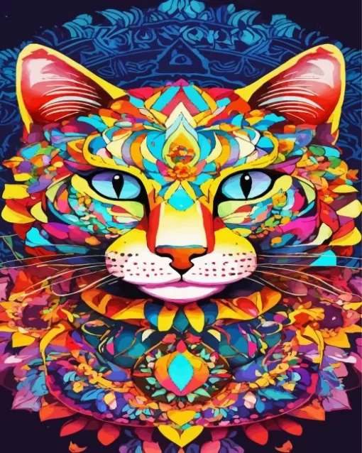 Colorful Abstract Cat Diamond Painting