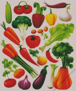 Colorful Array Of Fresh Vegetables Diamond Painting