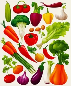 Colorful Array Of Fresh Vegetables Diamond Painting