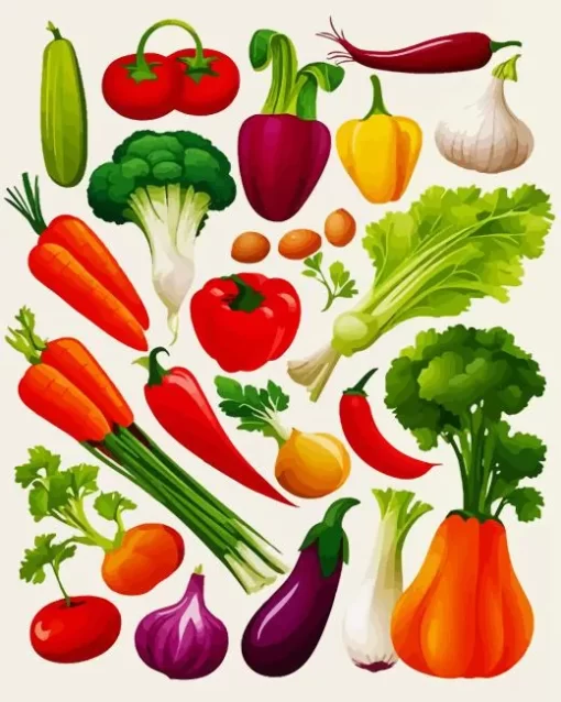 Colorful Array Of Fresh Vegetables Diamond Painting