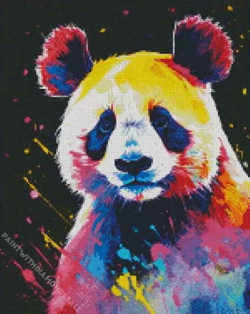 Colorful Bear Panda Diamond Painting