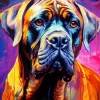 Colorful Bullmastiff Dog Diamond Painting