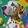 Colorful Dalmatian Dog Diamond Painting