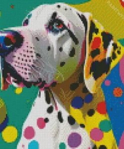 Colorful Dalmatian Dog Diamond Painting