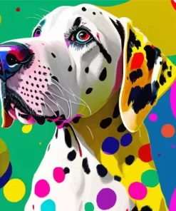 Colorful Dalmatian Dog Diamond Painting