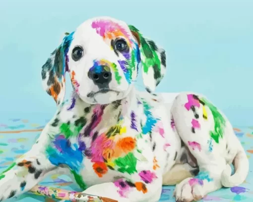 Colorful Dalmatian Puppy Diamond Painting