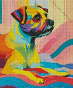 Colorful Dog Illustration Diamond Painting