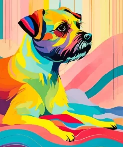 Colorful Dog Illustration Diamond Painting