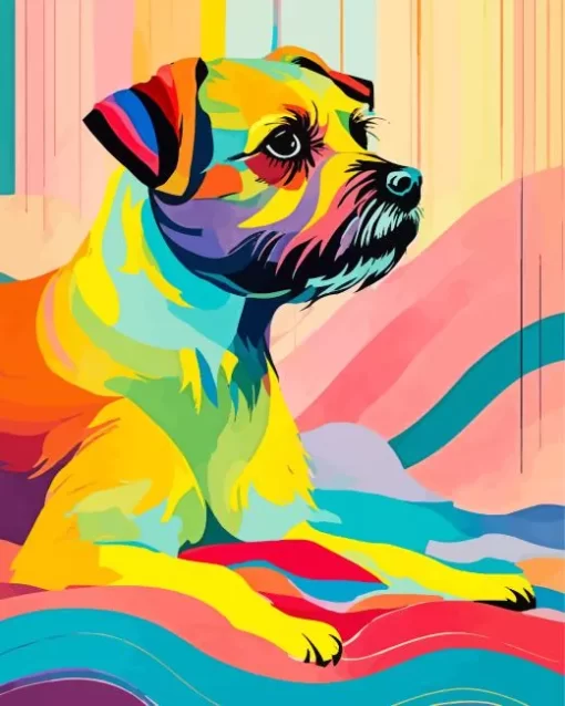 Colorful Dog Illustration Diamond Painting