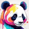 Colorful Drippy Panda Diamond Painting