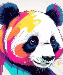 Colorful Drippy Panda Diamond Painting