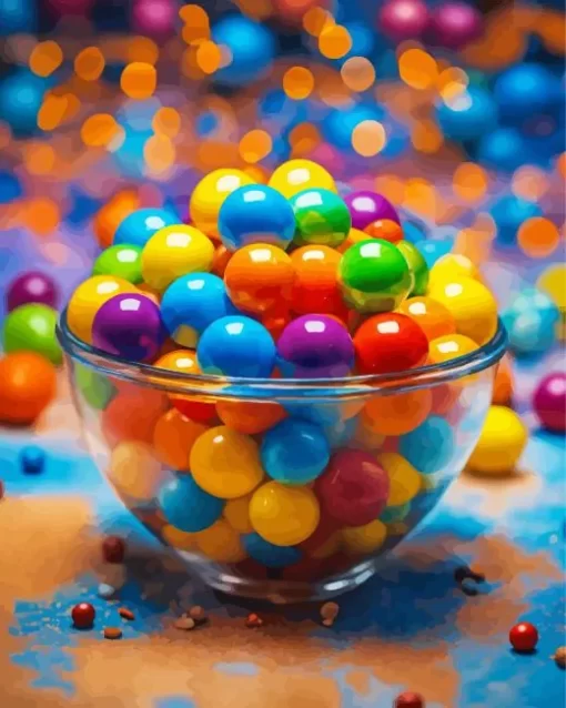 Colorful Gumball Candies Diamond Painting