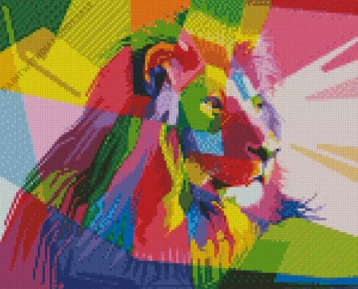 Colorful Lion Diamond Painting