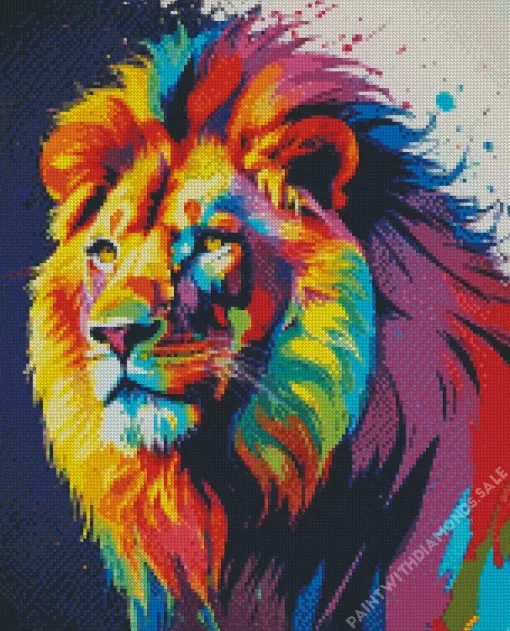 Colorful Lion Abstract Diamond Painting