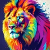 Colorful Lion Abstract Diamond Painting