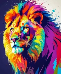 Colorful Lion Abstract Diamond Painting