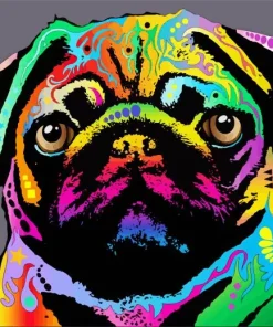 Colorful Pug Diamond Painting