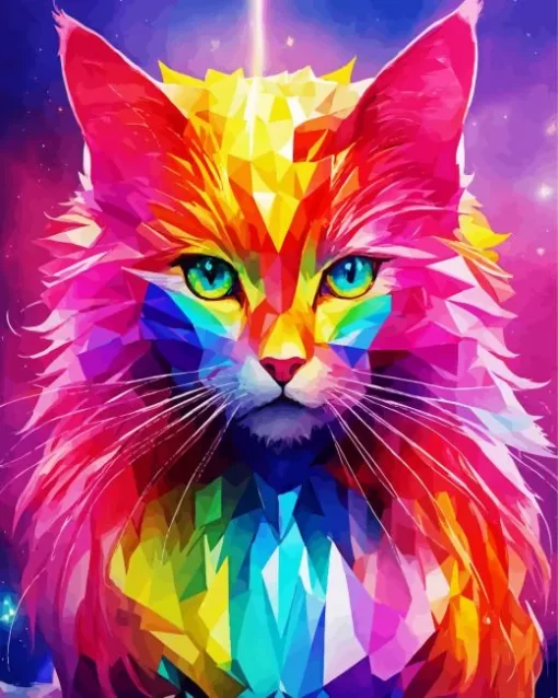 Colorful Rainbow Cat Diamond Painting