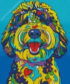 Colorful Sheepadoodle Dog Diamond Painting