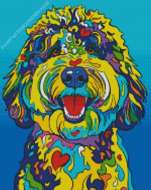 Colorful Sheepadoodle Dog Diamond Painting