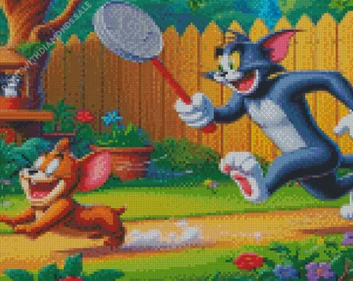 Comedic Tom and Jerry Diamond Painting