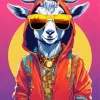 Cool Goat With Hoodie Diamond Painting