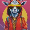 Cool Goat With Hoodie Diamond Painting