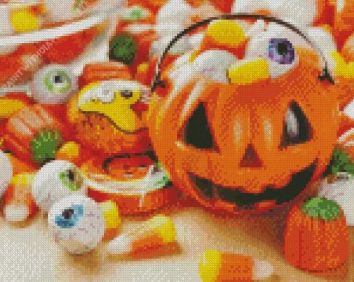 Cool Halloween Candies Diamond Painting