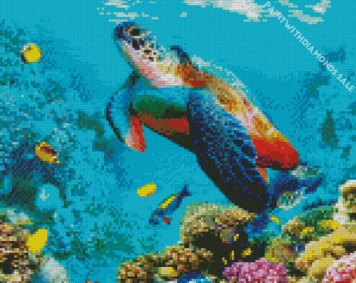 Coral Reef Sea Turtle Diamond Painting