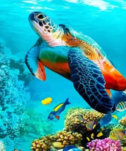 Coral Reef Sea Turtle Diamond Painting