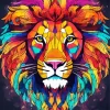 Cubism Colorful Lion Diamond Painting