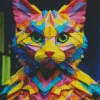 Cubist Colorful Cat Diamond Painting