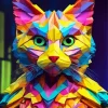 Cubist Colorful Cat Diamond Painting