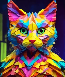 Cubist Colorful Cat Diamond Painting