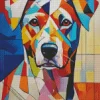 Cubist Colorful Dog Diamond Painting